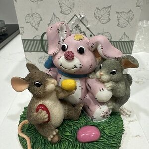 Fitz And Floyd Charming Tails No Thanks I'm Stuffed 88/603 Easter Figurine